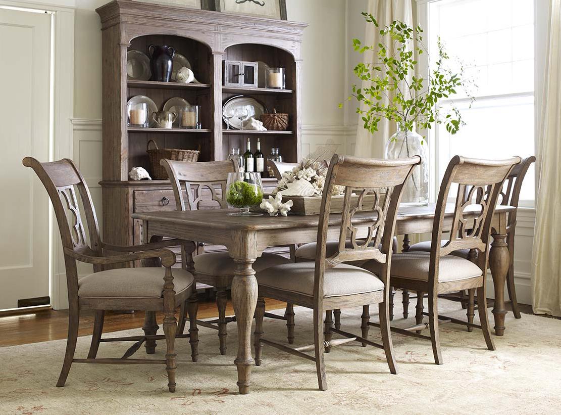 7 Piece Dining Set with Canterbury Table and Quatrefoil Back Chairs